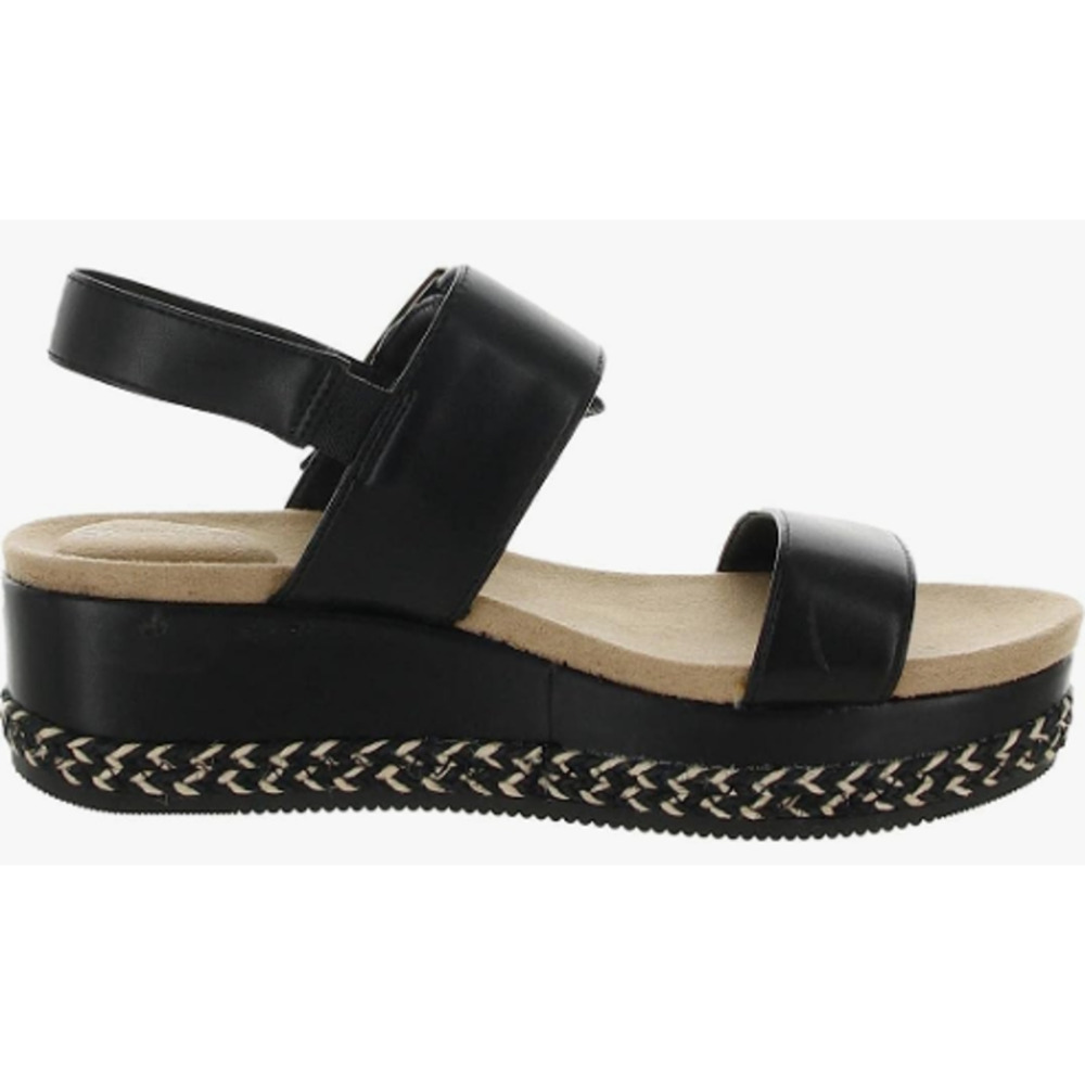 NIB Giani Bernini Jerammie Wedge Sandals Black Size 8.5 - Picture 3 of 5